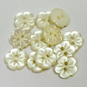P-1215-Pearly Flower Button, Priced Per Dozen